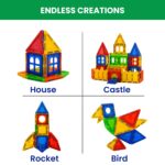 Magnetic Tiles Building Blocks Set for Kids, 33 Pieces | Strong Magnetic Construction Toy with Idea Book | STEM Educational Learning Toy | Creative Building Blocks | Non-Toxic ABS | Ages 3+ - Image 5