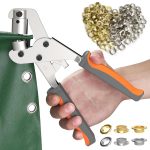 UMI Grommet Tool Kit - 3/8 Inch Grommet Kit Handheld Eyelet Pliers Set, Brass Grommet Eyelet Kits Save Effort Hole Punch Plier with 100 pcs Eyelets Grommets with Tool for Tarps Leather Paper Flag