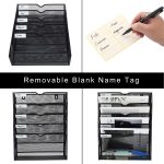 Mesh Wall File Organiser, 6-Tier Document Holder, Black Metal Office Storage Rack, 13.5 X 5 X 17 cm - Image 6