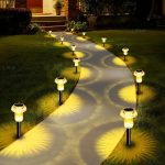 Solar Mushroom Lights Outdoor Waterproof Lighting for Garden Fence Frond Yard Driveway Walkway Pathway Patio Lawn Sidewalk Landscape (Warm White, 8 Pack)