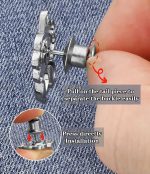 SHUTTLE ART 2pcs Jeans Button Pins Waist Tightener Set, No Sewing Required, Flower Jean Buttons Pins,Adjustable Waist Buckle Set,Buttons for Loose Jeans Button Waist Adjuster for Pants Skirts - Image 2