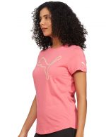 Puma Women's Sporty Graphic T-Shirt 6 | 100% Cotton Regular Fit T-Shirt with Bold Puma Cat Print for Women | Soft & Breathable Crew Neck Tee for Sporty Looks, Travel & Everyday Street Style - Image 3