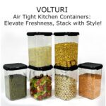 VOLTURI Air Tight Containers for Kitchen Storage (Pack of 6, 1200 ML), Kitchen Storage Box, Airtight Container Set, Fridge Storage Containers for Pulses, Cereals, Grains, Fruits, Vegetables - Image 6
