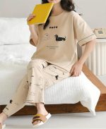 Louis Luxe Womens Korean Night Dress|| Full Pyjama Set || Korean Nightsuit ||Women Nightwear ||Round Neck Full Sleeve Nightsuit || Loungewear || Everyday Nightdress (ND-11) - Image 6