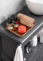 V-CUBE DESIGNS Rectangular Premium Vegan Leather Valet Tray|Stylish & Modern Office Desk Tray| Table/Bedside/Entryway Organiser For Everyday Essentials Like Keys, Phone, Watch, Wallet, Jewellery|Tan - Image 9