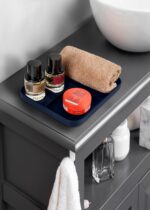 V-CUBE DESIGNS Premium Vegan Leather Valet Tray|Stylish & Modern Office Desk Tray| Table/Bedside/Entryway Organiser for Everyday Essentials Like Keys, Phone, Watch, Wallet, Jewellery|Spill-Proof|Blue - Image 9