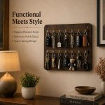 Wooden Key Holder Wall Mounted Hook Hanger | Brown | Premium Wall Hanging Key Organizer | Key Chain Holder for Home, Office, Kitchen, Hostel, Hotel (14 Hook Key Hanger) - Image 9
