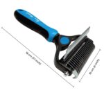 Fur Magic Deshedding and Dematting Tool, 2 Sided Pet Grooming Brush for Deshedding, Mats and Tangles Removing for Dogs and Cats with Long, Medium and Short Hair, Blue - Image 7