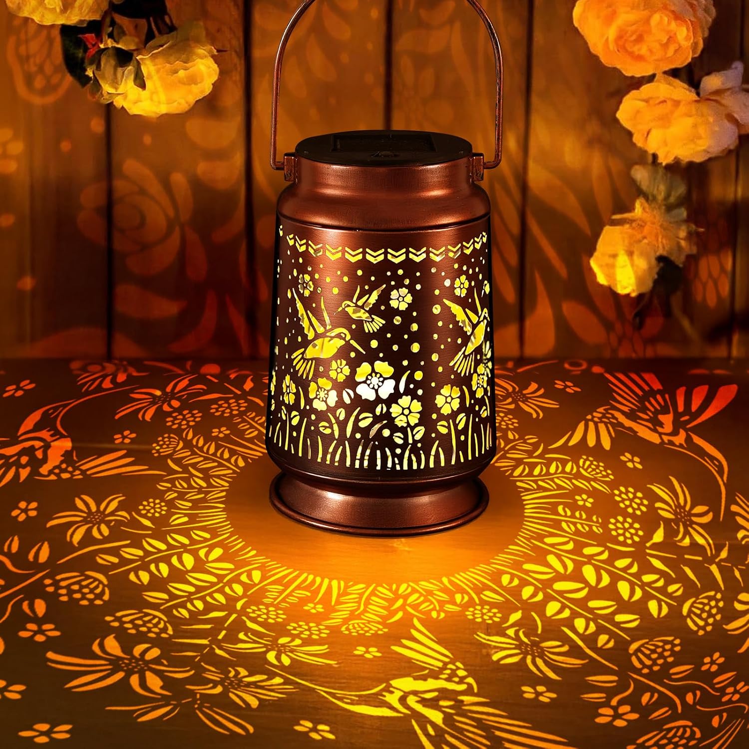 81vL7MrkZEL._SL1500_.jpg Solar Lanterns Outdoor Waterproof Gifts for Women Grandma Gifts for Mom Hummingbird Garden Decor Solar Hanging Lantern Metal for Patio Yard Festival Pathway Landscape (Hummingbird, 1) - Image 1