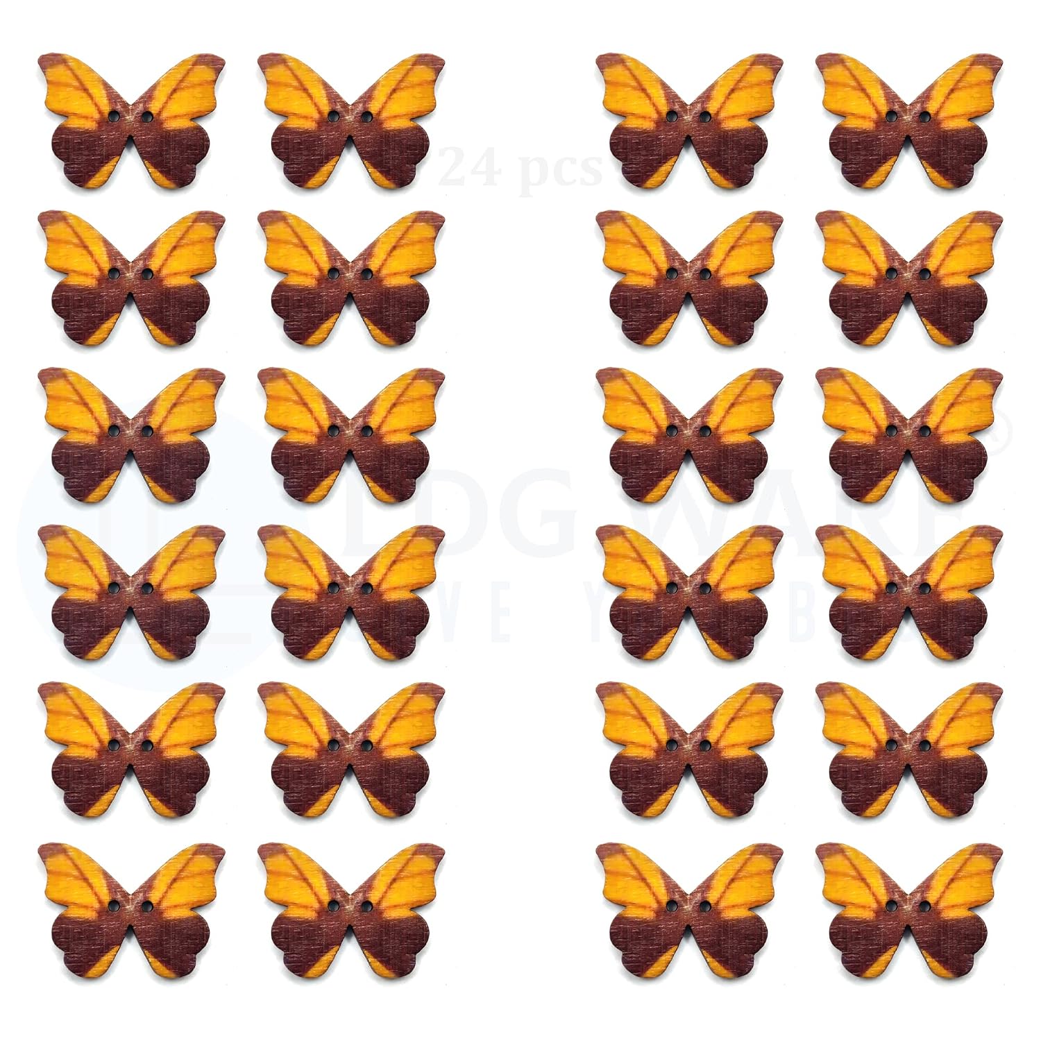81vR5UXIVQL._SL1500_.jpg Wooden Butterfly Shape Buttons 2 Hole Sewing Buttons for Fashion/Replacement/Decorative/Jackets/Kurtis and Also Used DIY Art and Craft item (713 - Wooden YELLOW BUTTERFLY Buttons 24 pcs) - Image 1