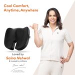 FOVERA Orthopedic Coccyx Seat Cushion for Tailbone Pain | 2-Years Warranty | Memory Foam Chair Pad for Sciatica & Back Pain Relief (18 x 17 Inch), Fits Up to 120Kg Wt, for Chair & Car (Mesh Black) - Image 3