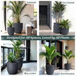 YUCCABE ITALIA FOXB PCUP 17 Inch Pots for Plants Durable Polymers Lightweight Indoor Outdoor Flower Gamla Tree Planter Container Planters for Living Room, Balcony, Garden, Office (Grey, 17 Inch) - Image 7