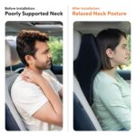 FOVERA Car Neck Rest Pillow | 2 Years Warranty | Memory Foam Neck Pillow for Car, Car Seat Head Rest Cushion for Neck & Cervical Support - Relieves Neck Pain (Large, Black, Pack of 1) - Image 5