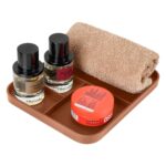 V-CUBE DESIGNS Rectangular Premium Vegan Leather Valet Tray|Stylish & Modern Office Desk Tray| Table/Bedside/Entryway Organiser For Everyday Essentials Like Keys, Phone, Watch, Wallet, Jewellery|Tan - Image 7