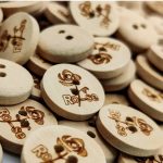 Wooden Sewing Buttons 2 Hole Laser Printed Clothing Art and Crafts DIY Projects Designer Ladies Dress Kurtis Sleeves Seweater Jackets (727 - Wooden Rose Design 11mm 20pcs) - Image 3