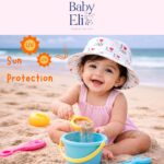 Baby Eli Premium Cotton Summer Bucket Hat – Breathable Wide Brim Sun Cap for Infants & Toddlers (6-24 Months), Soft Sun Protection Beach Hat for Boys & Girls White - Image 2