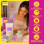 Craftinger DIY Bubble Candle Making Kit with 400gm SOYA Wax | 2 Different Size Silicon Molds | 4 Pigment | Wicks & Sticks | Beginner Kit for Kids & Adults | Ideal for Birthday Gifts, Craft Lover - Image 3
