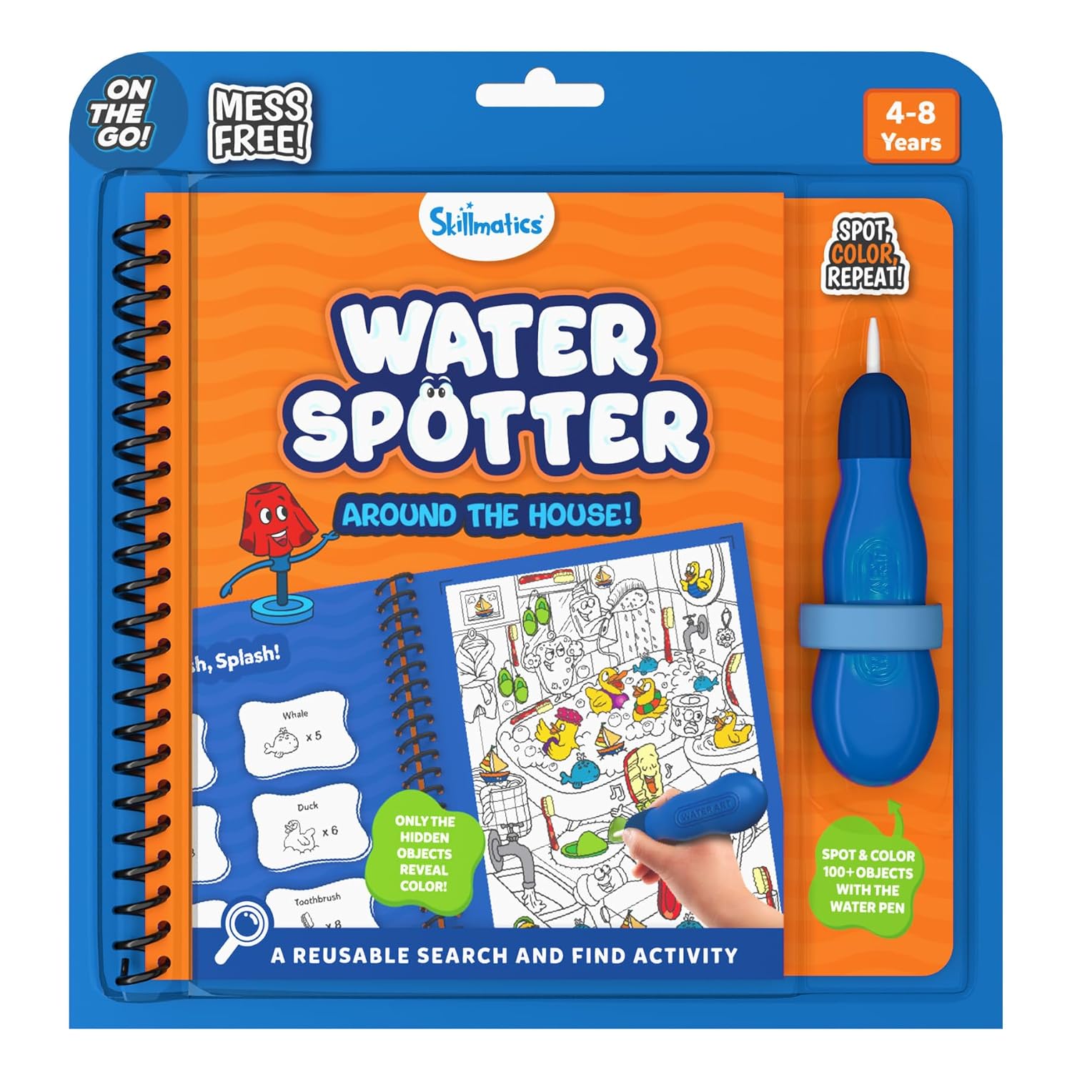 81xCDwlU2cL._SL1500_.jpg Skillmatics Reusable Search & Find Book - Water Spotter, Mess-Free, Fun Learning Activity, Travel Toy, Gifts for Boys & Girls Ages 4, 5, 6, 7, 8 - Image 1