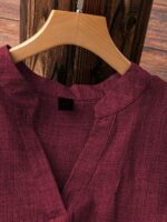 TADKEE Women's Linen Blend Solid Regular Fit Tunic Top | Kurti for Women - Image 2