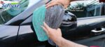 SOFTSPUN Microfiber Cloth for Car 1400 GSM 40x60 cms 1 Pc Aqua Blue/Grey | Twisted Loop Super Absorbent Towel - Edgeless Design with Plush Pile and Lint Free Cloth for Drying and Detailing. - Image 4