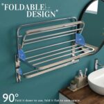 Gloxy Premium Towel Rack in Bathroom - Chrome Finish 24 Inch Stainless Steel Bathroom Hangers for Clothes Towel Holder in Bathroom - Bathroom Fittings Accessories Set with Multipurpose Hooks - Image 4