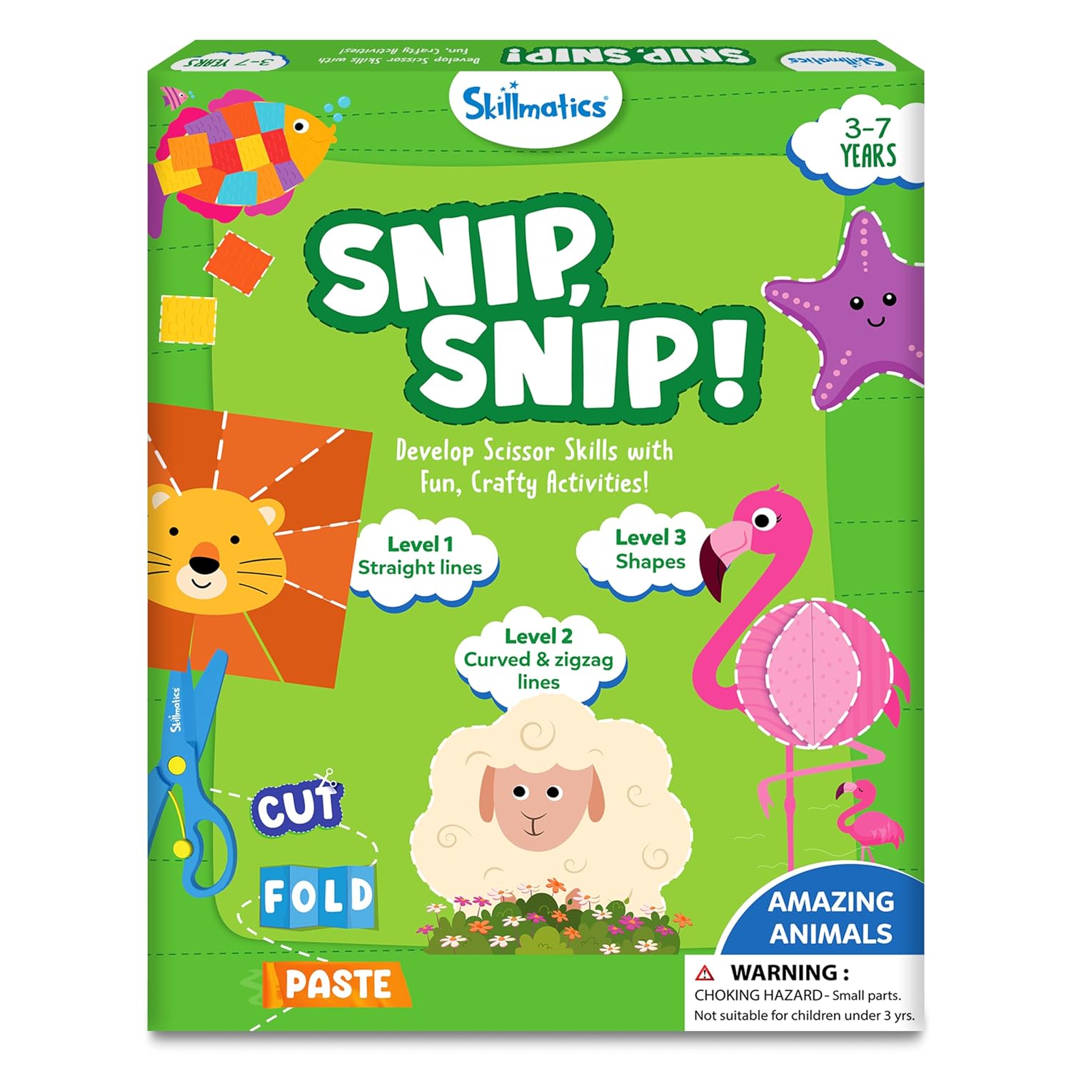 81y7rxKBnYL._SL1500_.jpg Skillmatics Paper Scissor Activity Book Snip Snip 25 Fun Cutting & Creative Activities for Preschoolers 2 Child-Safe Scissors Fine Motor Skills Craft Kit for Kids Ages 3, 4, 5, 6, 7 Multicolour - Image 1