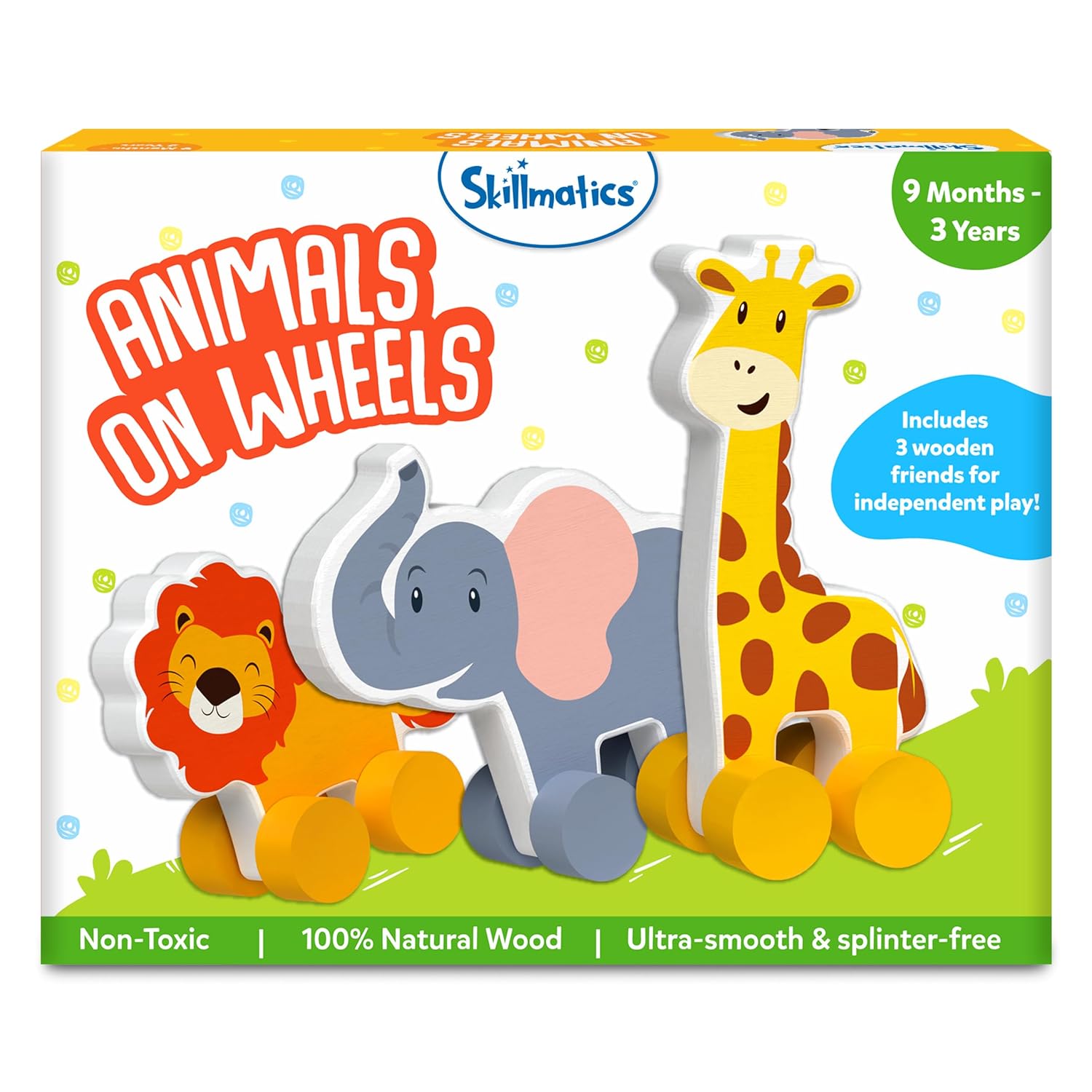 81yFUDSG8bL._SL1500_.jpg Skillmatics Wooden Animal Toys on Wheels, Wooden Toys for Kids | Imaginative Play for Babies & Toddlers, Educational Gifts for Infants 9 Months to 3 Years - Image 1
