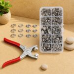 Snap Button Fastener Kit with Plier Tool, 100 Sets Metal Snap Buttons Stainless Steel Press Stud Kit for Clothing, Leather, DIY Craft, Repair with Storage Box(Silver) - Image 2