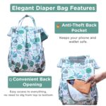 Motherly Patented Diaper Bag Backpack for Moms | Waterproof Baby Travel & Maternity Bag | Spacious Nappy Bag with Insulated Bottle Pockets & Warranty (Floral Series) - Image 4