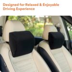 FOVERA Car Neck Rest Pillow | 2 Years Warranty | Memory Foam Neck Pillow for Car, Car Seat Head Rest Cushion for Neck & Cervical Support - Relieves Neck Pain (Standard, Black, Pack of 1) - Image 5