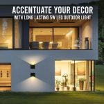 Gesto 5W Waterproof Led Wall Light for Home Decoration – Up Down 1-Way LED Wall Lamp | IP65 Outdoor Fancy Wall Lights for Balcony,Gate,Elevation,Garden,Patio | Decorative Wall Mount Light -Pack of 1 - Image 3