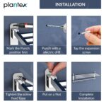 Plantex Stainless Steel Towel Hanger for Bathroom/24 Inch Folding Wall Mounted Bathroom Cloth Hanger/Towel Rack/Chrome Finish Bathroom Accessories- Pack of 1 - Image 8