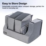FOVERA Lap Desk Pillow | Height Adjustable, Soft & Comfortable Armrest, Easy to Store | for Working on Laptop, Reading & Gaming | Work from Home Pillow | Perfect for Using on Bed, Sofa & Floor (Grey) - Image 8