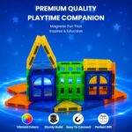 Magnetic Tiles Building Blocks Set for Kids, 33 Pieces | Strong Magnetic Construction Toy with Idea Book | STEM Educational Learning Toy | Creative Building Blocks | Non-Toxic ABS | Ages 3+ - Image 9