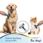 Fur Magic Deshedding and Dematting Tool, 2 Sided Pet Grooming Brush for Deshedding, Mats and Tangles Removing for Dogs and Cats with Long, Medium and Short Hair, Blue - Image 4
