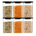 VOLTURI Air Tight Containers for Kitchen Storage (Pack of 6, 1200 ML), Kitchen Storage Box, Airtight Container Set, Fridge Storage Containers for Pulses, Cereals, Grains, Fruits, Vegetables - Image 9