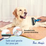 Fur Magic Deshedding and Dematting Tool, 2 Sided Pet Grooming Brush for Deshedding, Mats and Tangles Removing for Dogs and Cats with Long, Medium and Short Hair, Blue - Image 3