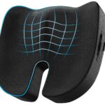 FOVERA Orthopedic Coccyx Seat Cushion for Tailbone Pain | 2-Years Warranty | Memory Foam Chair Pad for Sciatica & Back Pain Relief (18 x 17 Inch), Fits Up to 120Kg Wt, for Chair & Car (Mesh Black)