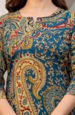 rytras Women Woman Pure Cotton Printed A-Line Kurta Sets with Palazzos|Kurti Set for Woman|Cord Set for Women Cotton - Image 6