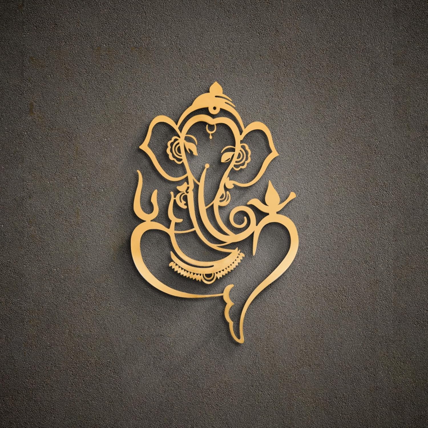91FoLYwHJuL._SL1500_.jpg Shopeum Metal Ganesha Wall Hanging, 12inch Golden Wall Art Sculpture, Religious Home Decor (30x19cm) - Image 1