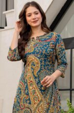 rytras Women Woman Pure Cotton Printed A-Line Kurta Sets with Palazzos|Kurti Set for Woman|Cord Set for Women Cotton - Image 5