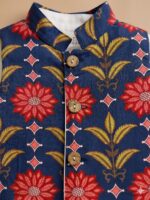 A.T.U.N. (ALL THINGS UBER NICE) Baby Boys 100% Cotton Ethnic Kurta Pyjama Set with Printed Nehru Jacket | Traditional Indian Festive Clothing Set for Infants | Elegant Wedding Celebration Outfit - Image 5