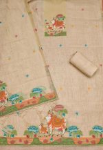 Muga Cotton Jamdani Pichwai Weaving Salwar Suit Dress Material with Dupatta for Women | 3 Piece Unstitched Suit Set | Woven Ethnic Dress Material for Festive, Casual & Office Wear - Image 3