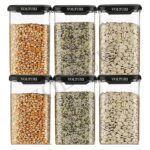 VOLTURI Air Tight Containers for Kitchen Storage (Pack of 6, 1200 ML), Kitchen Storage Box, Airtight Container Set, Fridge Storage Containers for Pulses, Cereals, Grains, Fruits, Vegetables