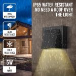Gesto 5W Waterproof Led Wall Light for Home Decoration – Up Down 1-Way LED Wall Lamp | IP65 Outdoor Fancy Wall Lights for Balcony,Gate,Elevation,Garden,Patio | Decorative Wall Mount Light -Pack of 1 - Image 2