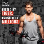 SLOVIC Adjustable Dumbbell 24kg | Dumbbells - Gym equipment for home workout | Dumbbell Set (24kg X 1) | Fitness Gym Dumbbells for Bench Press, Shoulder and Biceps| Anti Skid dumbles for all exercises - Image 9