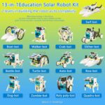 STEM 13-in-1 Solar Power Robots Creation Toy, Educational Experiment DIY Robotics Kit, Science Toy Solar Powered Building Robotic Set Age 8-12 for Boys Girls Kids Teens to Build - Image 4