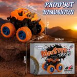 GRAPHENE 4WD Friction Powered Monster Truck Toy Push & Go Off-Road Car for Kids Amazing 360° Stunts All-Terrain Grip Vibrant Colors for Boys Girls Birthday Christmas Fun Play - Image 2