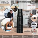 Giftana Personalized Notebook Diary with Pen, Keychain, Water Bottle 750ml and Card holder Gift Set for Men and Women, 5 in 1 Customized Gifts for Father, Corporate Gifts for Employee (Black) - Image 3