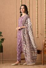 Amazon Brand - Tavasya Womens Floral Printed Regular Pure Cotton Kurta with Trousers & Dupatta | Kurta Set | Salwar Suit | Ethnic Wear - Image 8